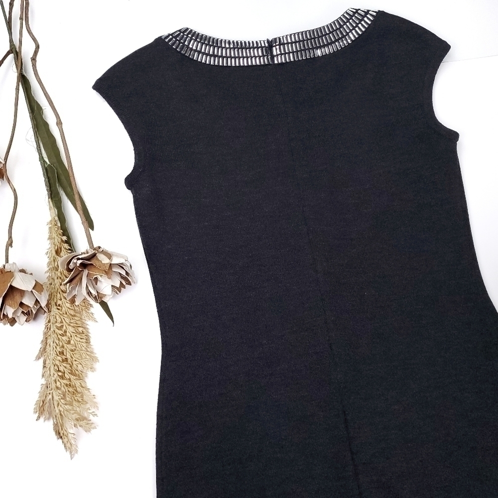 St. John Collection Charcoal Silver Sheath Dress 6 - Picture 2 of 12